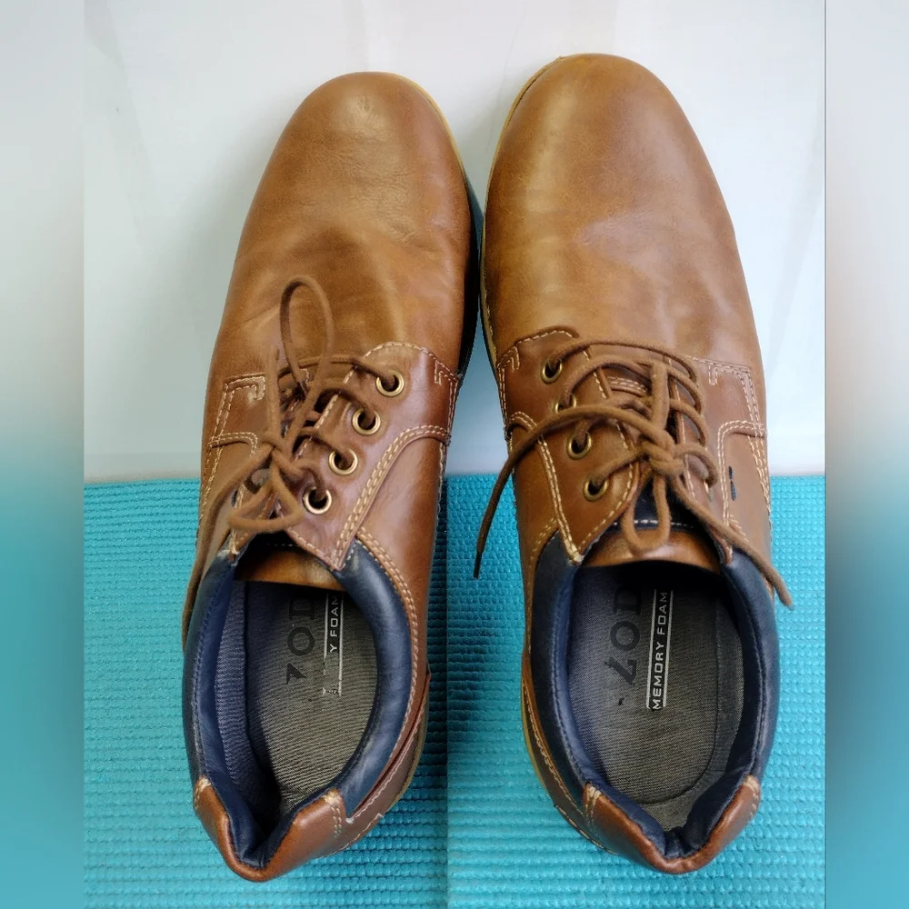 Izod Men's Casual Oxford Lace Up Brown Tan Dress Shoes 10.5M
